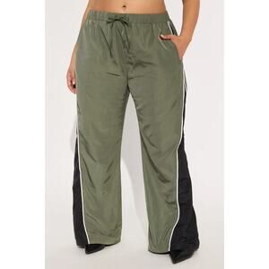 Fashion Nova Rebecca Green Colorblock Baggy Trousers Windbreaker Track Pants S